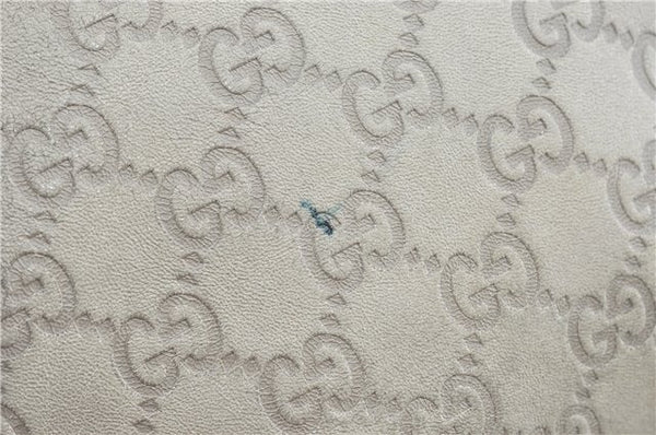 Authentic GUCCI Guccissima GG Leather Shoulder Tote Bag 197953 White J2116