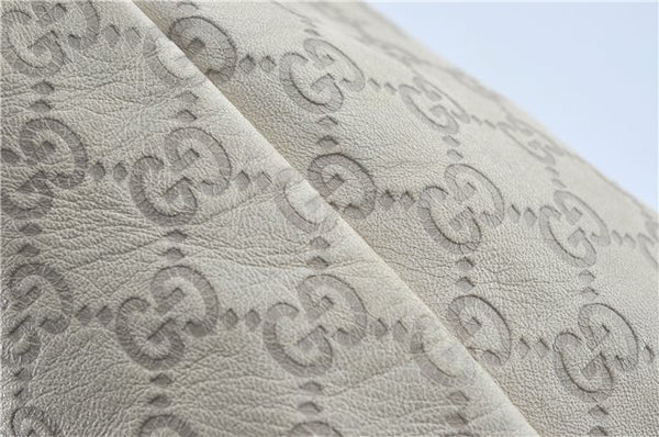 Authentic GUCCI Guccissima GG Leather Shoulder Tote Bag 197953 White J2116