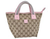 Auth GUCCI Children's Sherry Line GG Canvas Leather Hand Bag 284728 Brown J2117