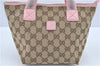 Auth GUCCI Children's Sherry Line GG Canvas Leather Hand Bag 284728 Brown J2117