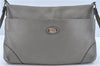 Authentic FENDI Selleria Shoulder Cross Body Bag Leather Gray J2120