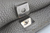 Authentic FENDI Selleria Shoulder Cross Body Bag Leather Gray J2120