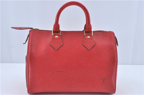 Authentic Louis Vuitton Epi Speedy 25 Hand Boston Bag Red M43017 LV J2121