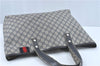 Authentic GUCCI Sherry Line Shoulder Tote Bag GG PVC Leather 211134 Navy J2123