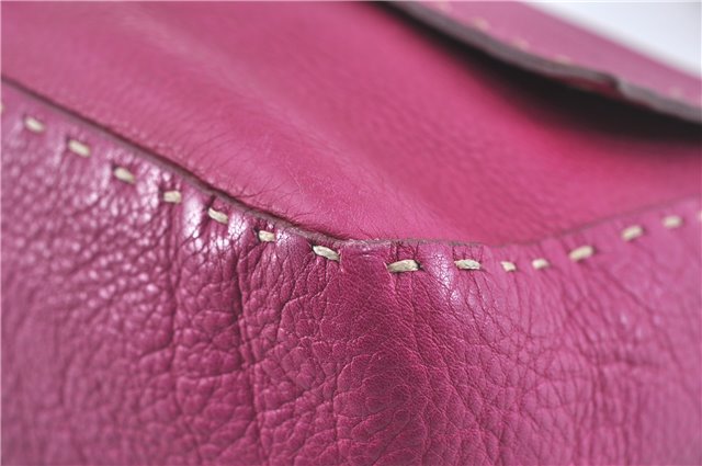 Auth FENDI Selleria Mamma Baguette Shoulder Hand Bag Purse Leather Pink J2124