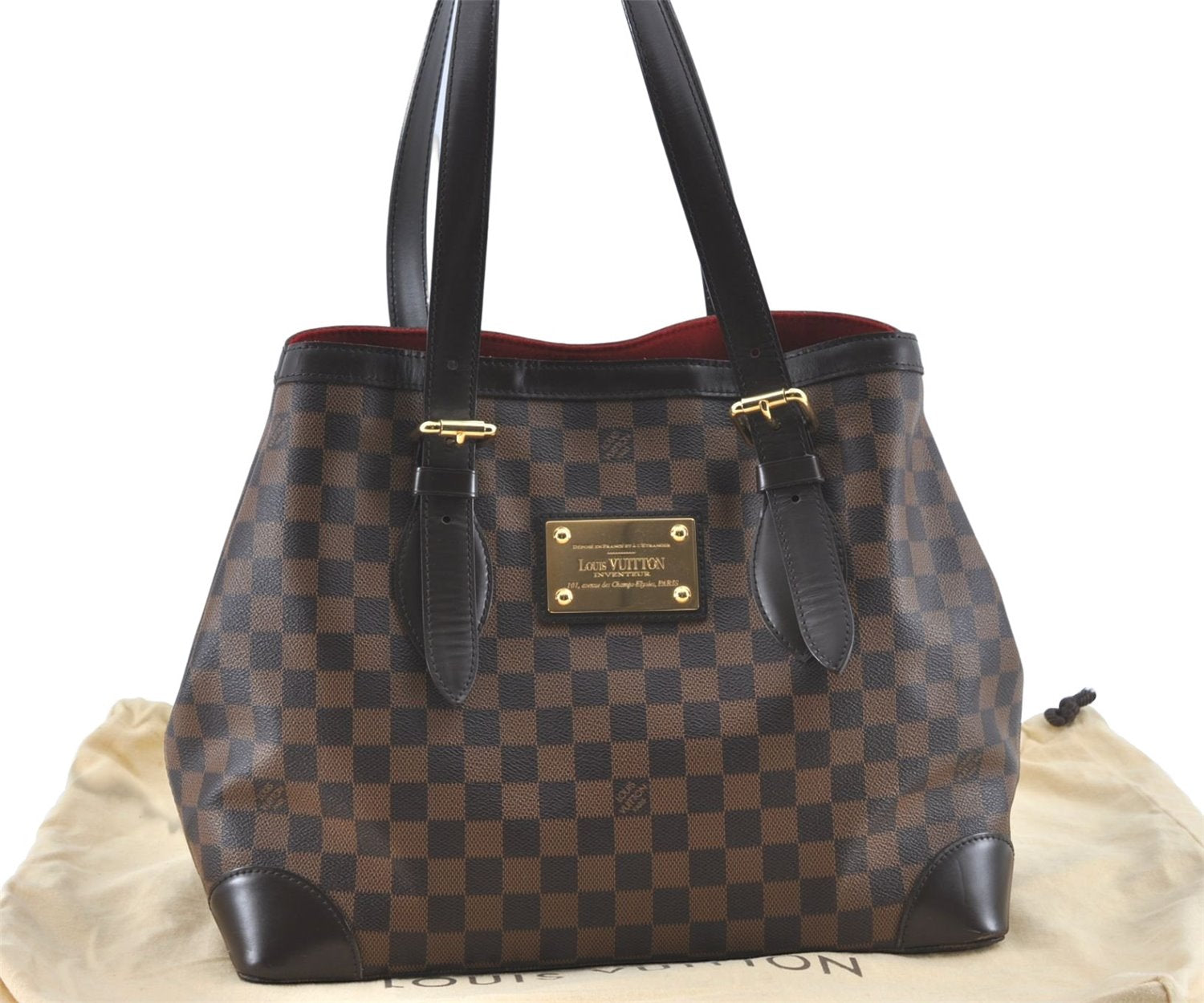 Authentic Louis Vuitton Damier Hampstead MM Shoulder Tote Bag N51204 LV J2130