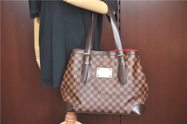 Authentic Louis Vuitton Damier Hampstead MM Shoulder Tote Bag N51204 LV J2130