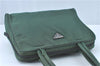 Authentic PRADA Nylon Tessuto Leather Shoulder Tote Bag Green J2131