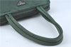 Authentic PRADA Nylon Tessuto Leather Shoulder Tote Bag Green J2131