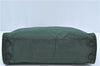 Authentic PRADA Nylon Tessuto Leather Shoulder Tote Bag Green J2131