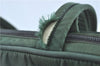 Authentic PRADA Nylon Tessuto Leather Shoulder Tote Bag Green J2131