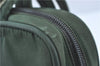 Authentic PRADA Nylon Tessuto Leather Shoulder Tote Bag Green J2131