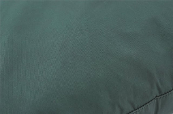 Authentic PRADA Nylon Tessuto Leather Shoulder Tote Bag Green J2131
