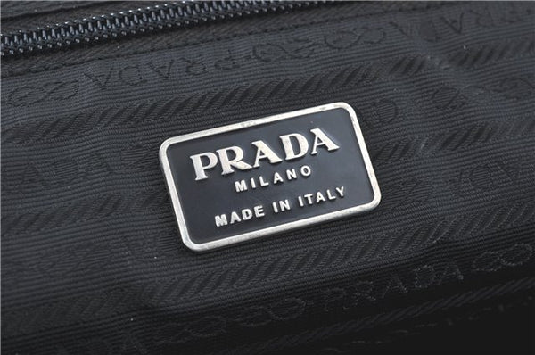 Authentic PRADA Nylon Tessuto Leather Shoulder Tote Bag Green J2131