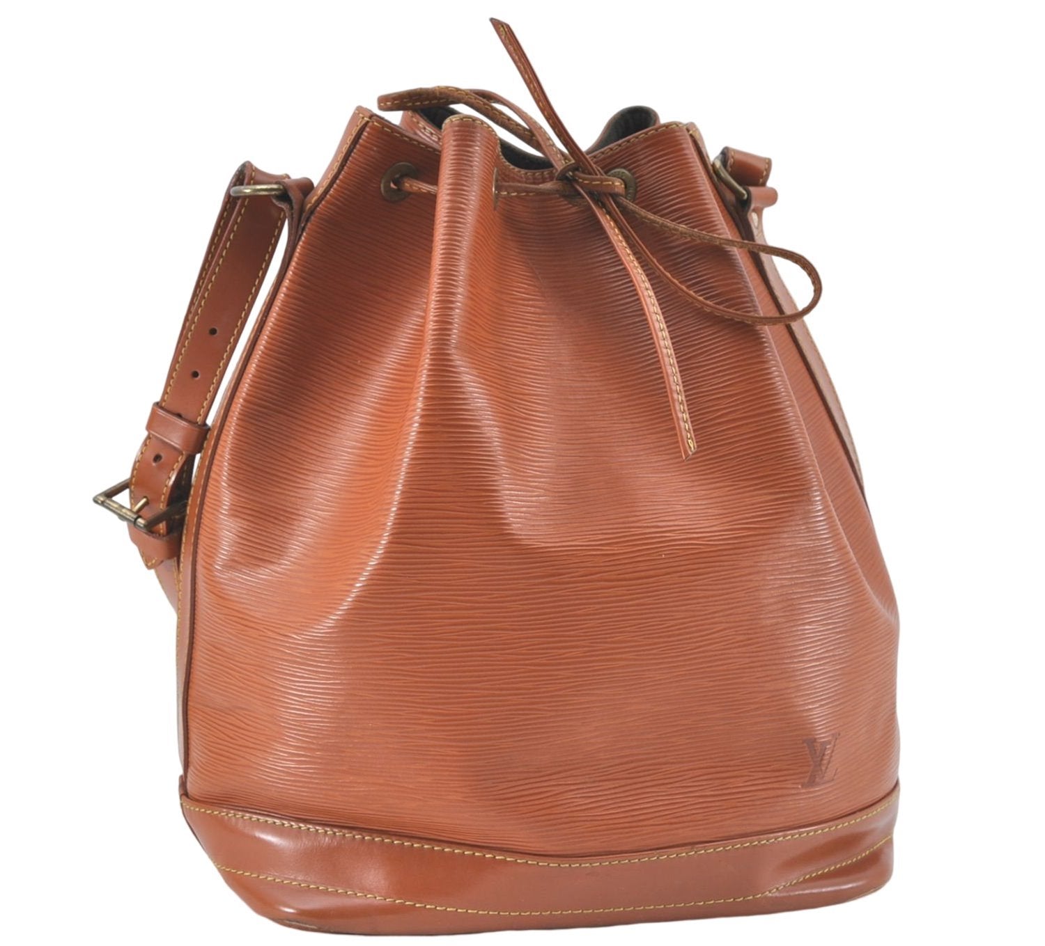 Authentic Louis Vuitton Epi Noe Shoulder Bag Brown M44028 LV J2132