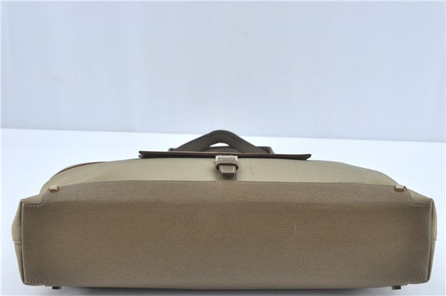 Authentic GUCCI Tote Hand Bag Nylon Leather 0021105 Beige J2134