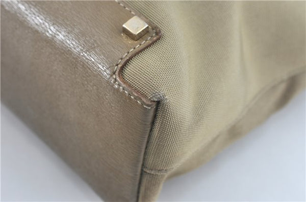 Authentic GUCCI Tote Hand Bag Nylon Leather 0021105 Beige J2134