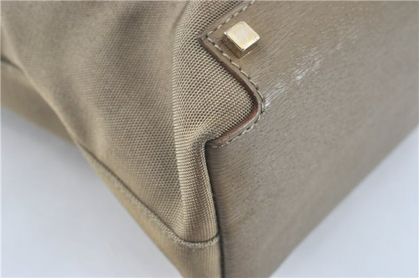 Authentic GUCCI Tote Hand Bag Nylon Leather 0021105 Beige J2134