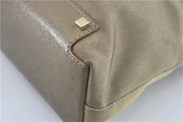 Authentic GUCCI Tote Hand Bag Nylon Leather 0021105 Beige J2134