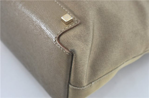 Authentic GUCCI Tote Hand Bag Nylon Leather 0021105 Beige J2134