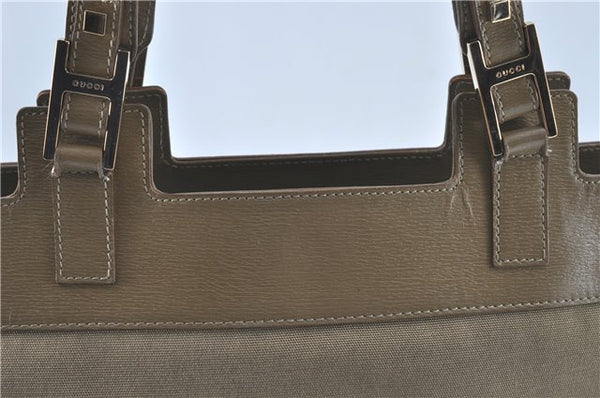 Authentic GUCCI Tote Hand Bag Nylon Leather 0021105 Beige J2134