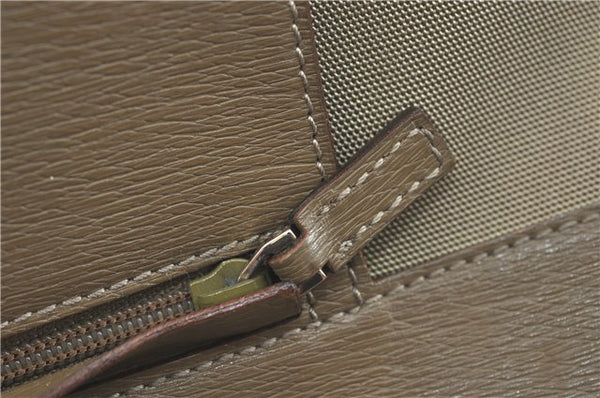 Authentic GUCCI Tote Hand Bag Nylon Leather 0021105 Beige J2134