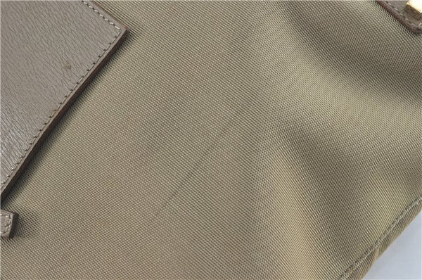 Authentic GUCCI Tote Hand Bag Nylon Leather 0021105 Beige J2134