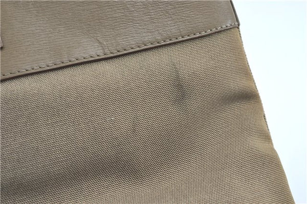 Authentic GUCCI Tote Hand Bag Nylon Leather 0021105 Beige J2134