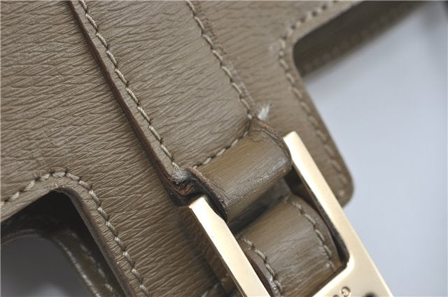 Authentic GUCCI Tote Hand Bag Nylon Leather 0021105 Beige J2134