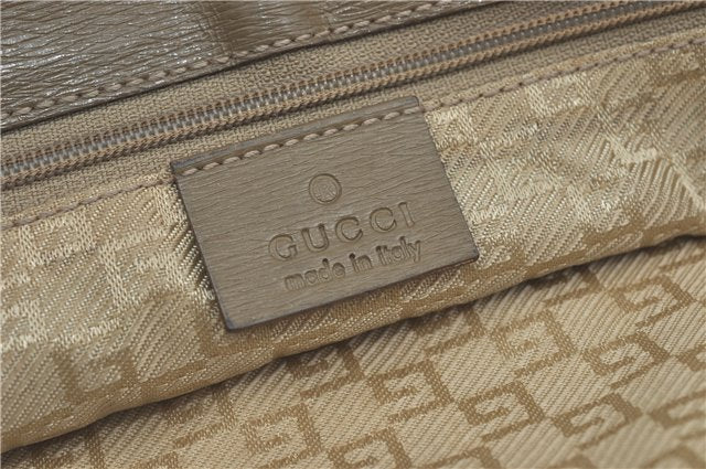 Authentic GUCCI Tote Hand Bag Nylon Leather 0021105 Beige J2134