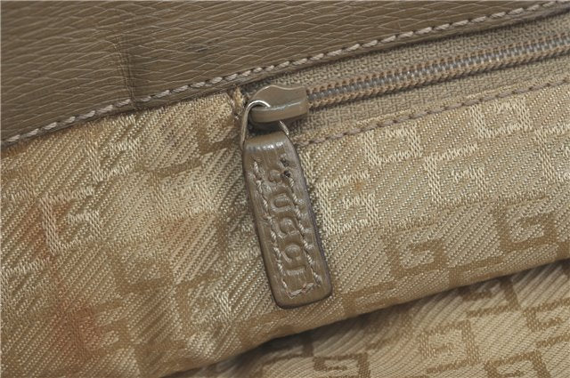 Authentic GUCCI Tote Hand Bag Nylon Leather 0021105 Beige J2134
