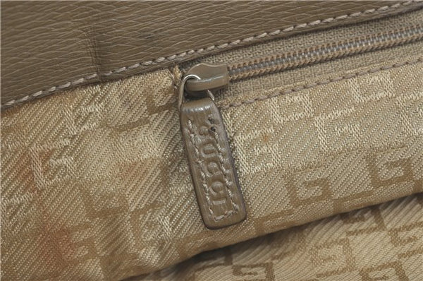 Authentic GUCCI Tote Hand Bag Nylon Leather 0021105 Beige J2134