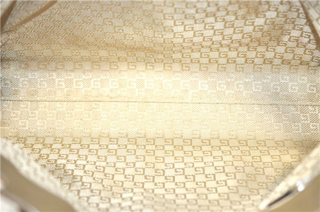 Authentic GUCCI Tote Hand Bag Nylon Leather 0021105 Beige J2134