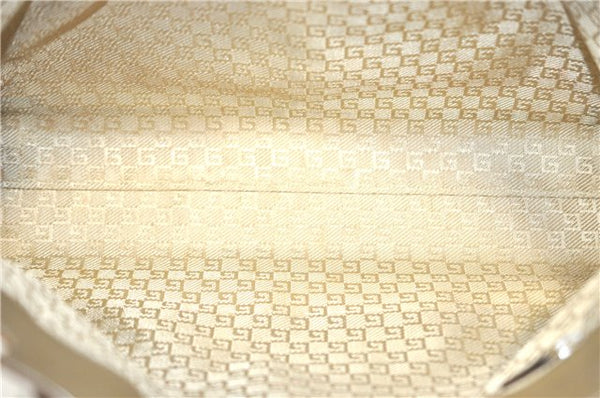 Authentic GUCCI Tote Hand Bag Nylon Leather 0021105 Beige J2134