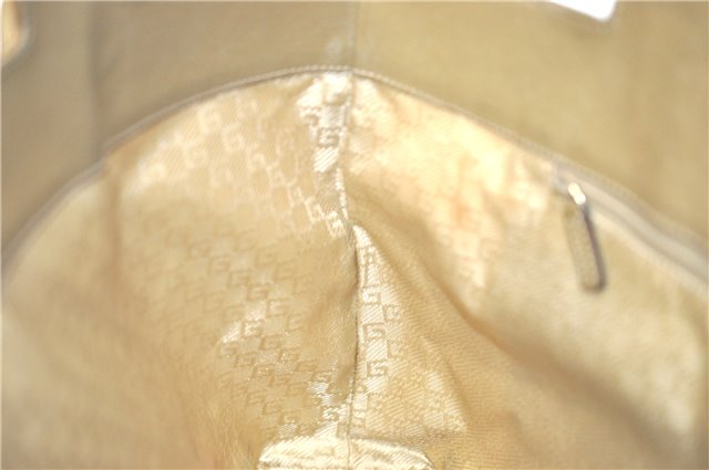 Authentic GUCCI Tote Hand Bag Nylon Leather 0021105 Beige J2134