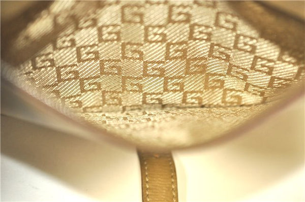 Authentic GUCCI Tote Hand Bag Nylon Leather 0021105 Beige J2134