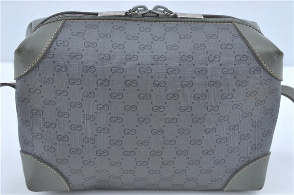 Authentic GUCCI Micro GG PVC Leather Shoulder Cross Body Bag Purse Gray J2135