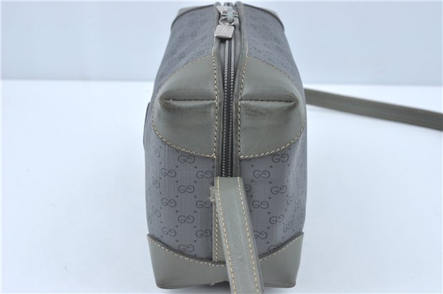 Authentic GUCCI Micro GG PVC Leather Shoulder Cross Body Bag Purse Gray J2135