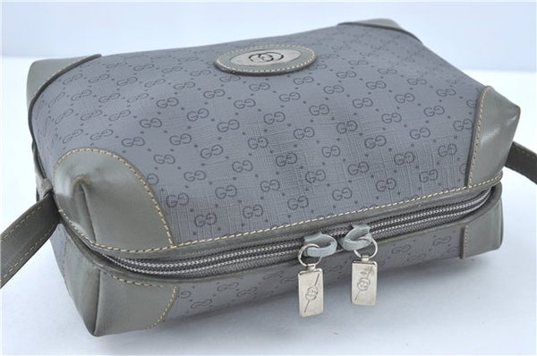 Authentic GUCCI Micro GG PVC Leather Shoulder Cross Body Bag Purse Gray J2135