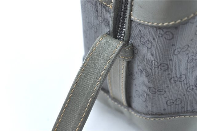 Authentic GUCCI Micro GG PVC Leather Shoulder Cross Body Bag Purse Gray J2135