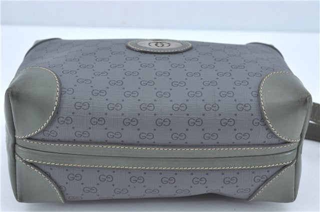 Authentic GUCCI Micro GG PVC Leather Shoulder Cross Body Bag Purse Gray J2135