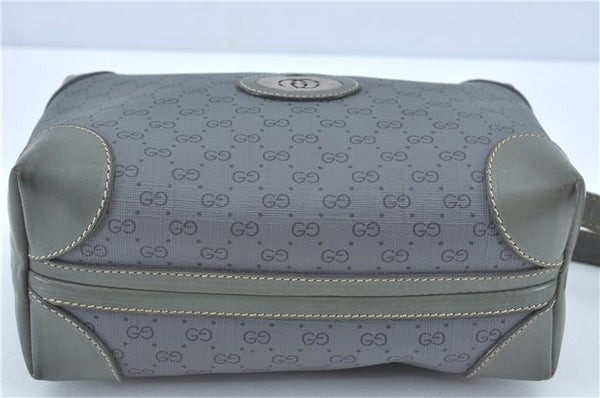 Authentic GUCCI Micro GG PVC Leather Shoulder Cross Body Bag Purse Gray J2135