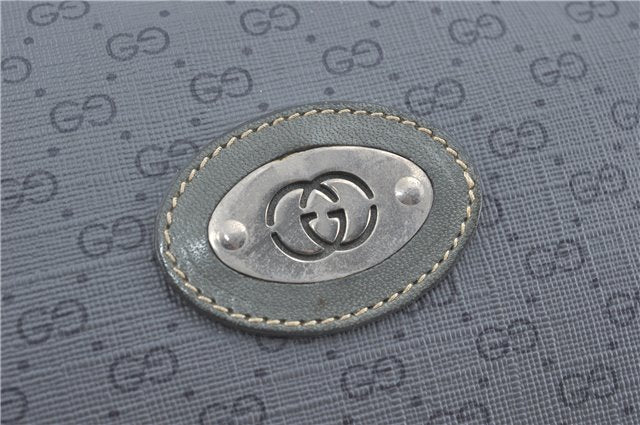 Authentic GUCCI Micro GG PVC Leather Shoulder Cross Body Bag Purse Gray J2135