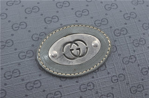 Authentic GUCCI Micro GG PVC Leather Shoulder Cross Body Bag Purse Gray J2135