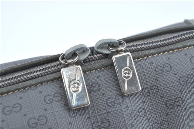 Authentic GUCCI Micro GG PVC Leather Shoulder Cross Body Bag Purse Gray J2135