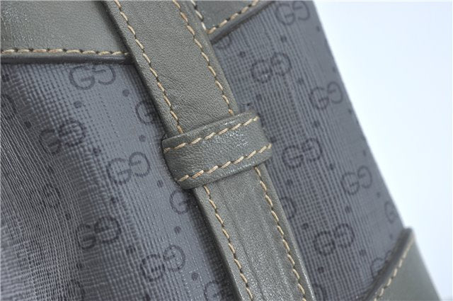 Authentic GUCCI Micro GG PVC Leather Shoulder Cross Body Bag Purse Gray J2135