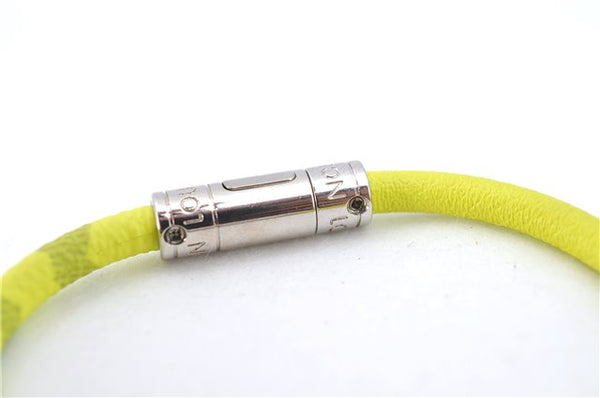 Authentic Louis Vuitton Taiga Rama Split Leather Bracelet M6490E Yellow LV J2136