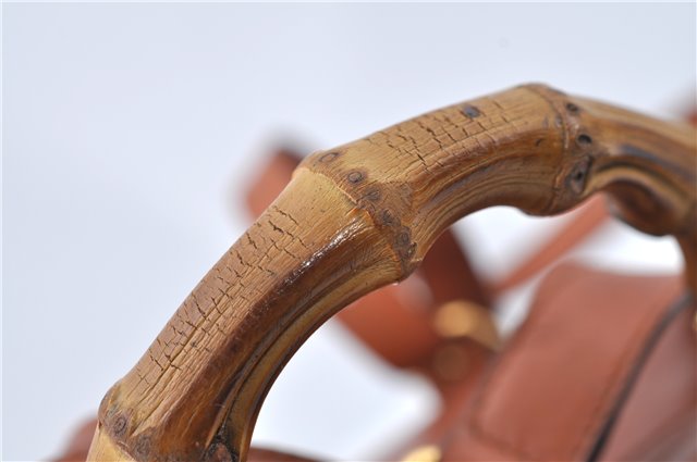 Authentic GUCCI Bamboo Backpack Leather Brown J2137