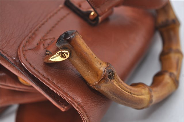 Authentic GUCCI Bamboo Backpack Leather Brown J2137