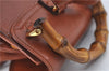 Authentic GUCCI Bamboo Backpack Leather Brown J2137